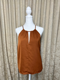 BANANA REPUBLIC | RUST TERACOTTA HALTER KEYHOLE TOP (S)