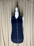 BANANA REPUBLIC | NAVY BLUE CHIFFON BUTTON DOWN (S)