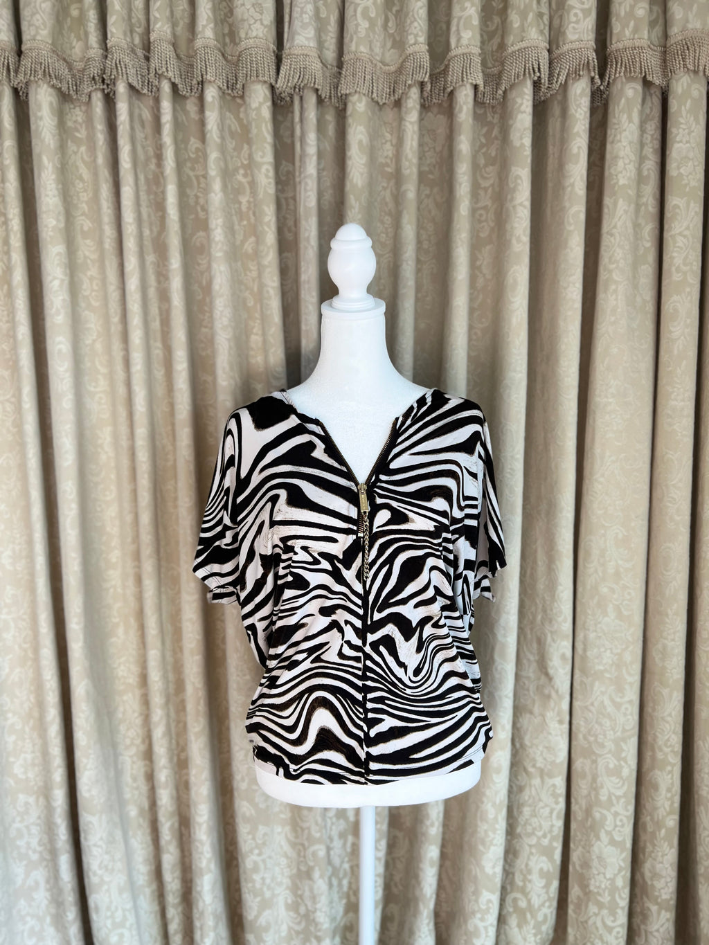 MICHAEL KORS | Y2K ZEBRA BUTTERFLY TOP (S)