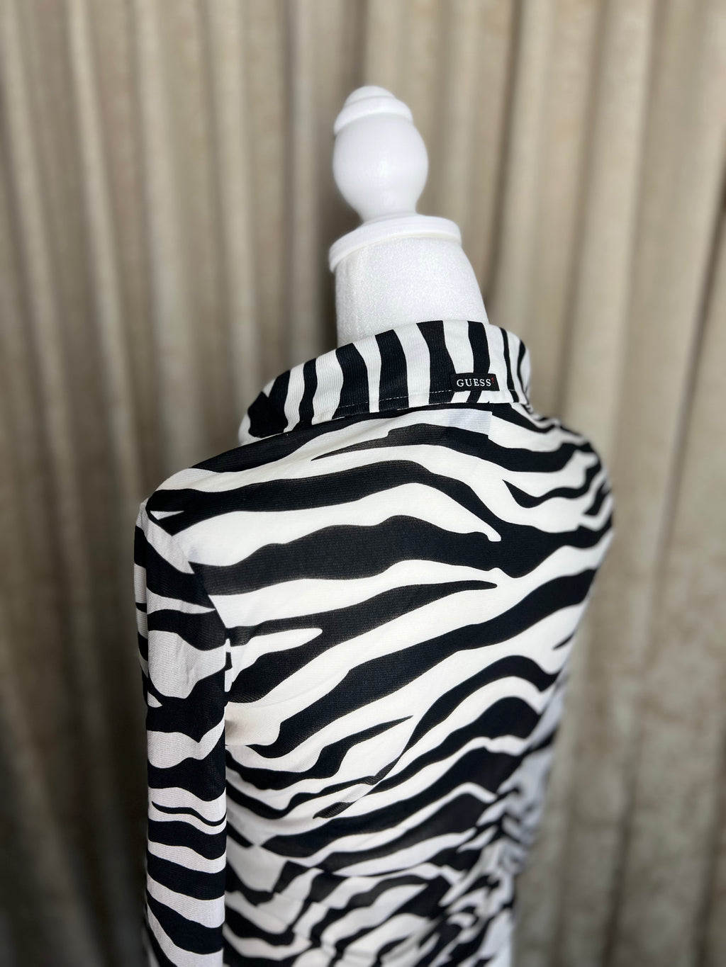 GUESS 2000’s | ZEBRA PRINT CHIFFON LONGSLEEVE