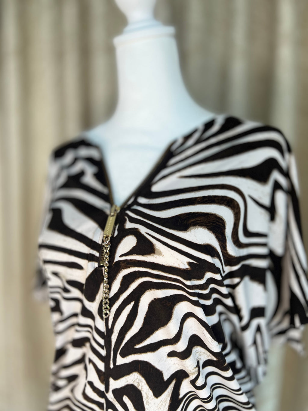 MICHAEL KORS | Y2K ZEBRA BUTTERFLY TOP (S)
