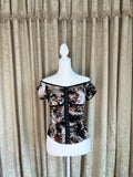 VINTAGE 2000’s SUZY SHIER | RUCHED ABSTRACT TOP (S)